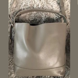 NWOT ZARA LARGE FAUX LEATHER BUCKET SHOULDER BAG